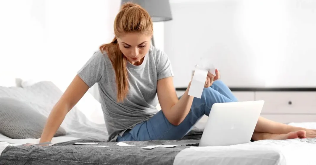 woman using a laptop computer