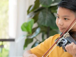 child playing a violin