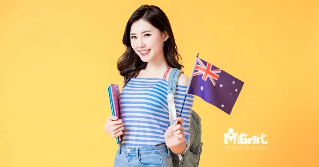 woman holding an Australian flag