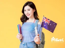 woman holding an Australian flag