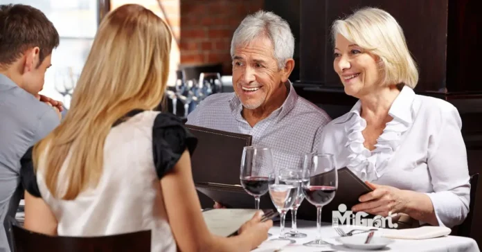 Senior or retired couple at a restaurant Senior or retired couple at a restaurant