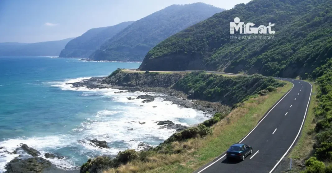 Driving along the Great Ocean Road