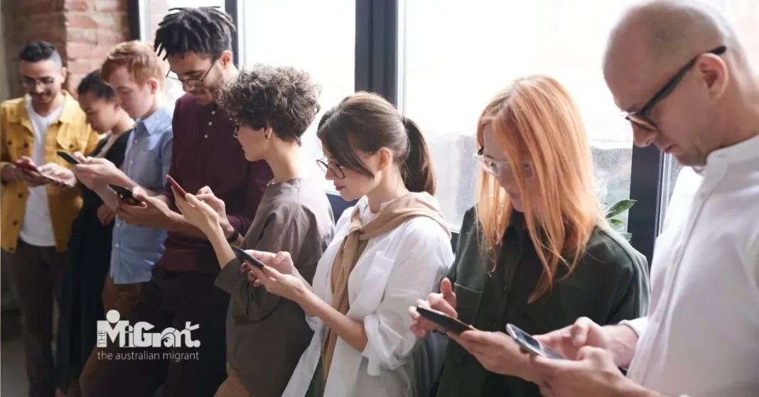 people using their smartphone